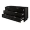 Manhattan Comfort Granville 55.07 Double Wide Dresser in Black DR-5032 - alternate 5
